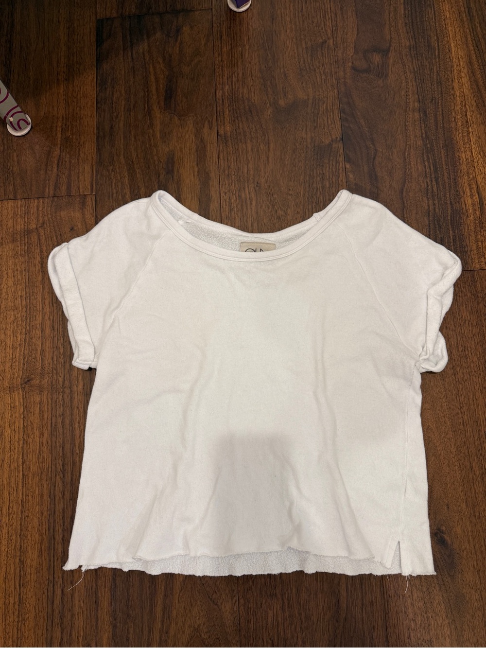 Chaser White Short Sleeve Cropped Tee